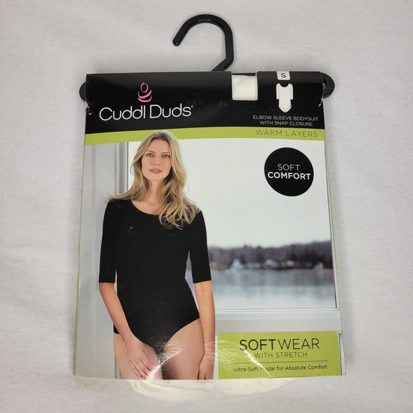 Cuddl Duds | Tops | Cuddl Duds Softwear With Stretch Elbowsleeve Bodysuit  Ivory Size Small | Poshmark
